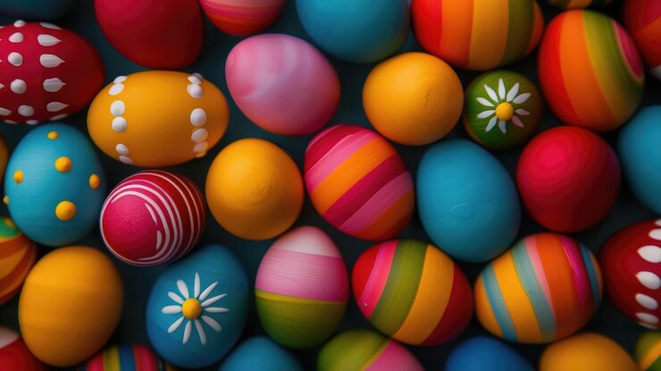 Huevos de Pascua polacos tradicionales y coloridos