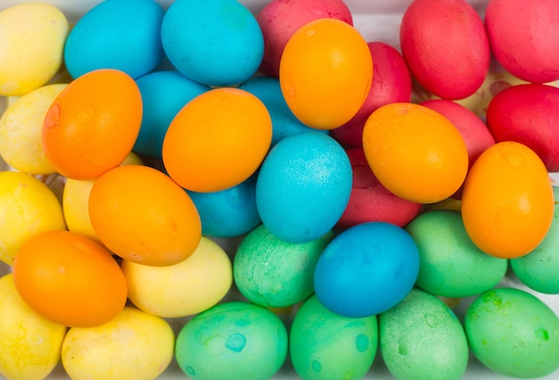 Foto huevos de pascua en primer plano