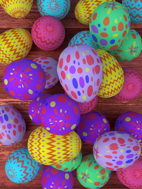 Huevos de Pascua, renderizado 3D