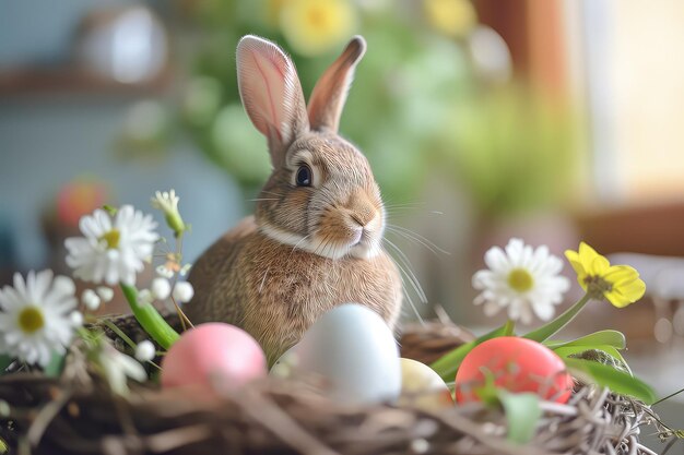 Los huevos de Pascua son un lindo conejito.