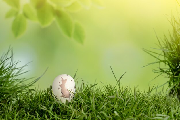 huevos de pascua en tradiciones y vacaciones de hierba verde