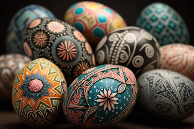 Huevos pintados de Pascua IA generativa