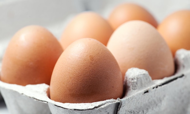 Huevos de pollo en fondo blanco Huevo de pollo naranja fresco concepto para cocinar y cocinar saludablemente