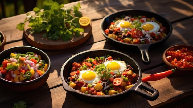 Huevos rancheros é um prato de ovos para o pequeno-almoço