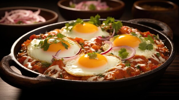 Huevos rancheros é um prato de ovos para o pequeno-almoço