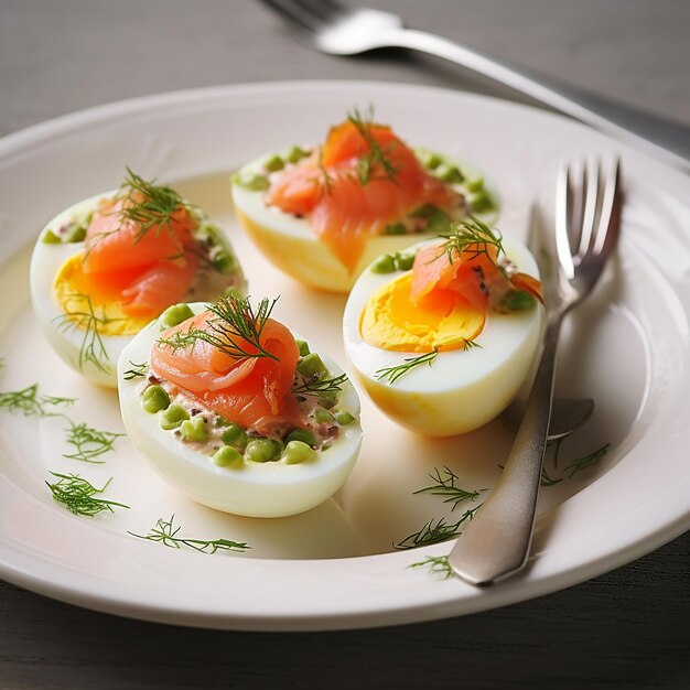 Huevos rellenos con salmón