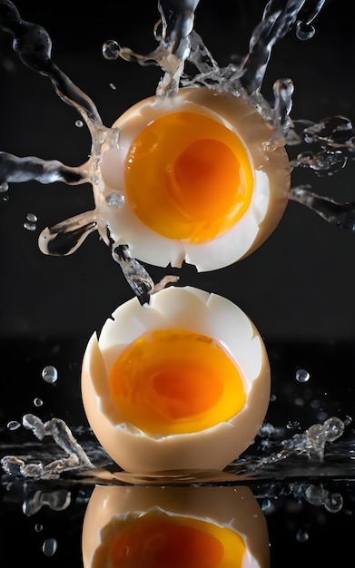 huevos en una salpicadura de agua