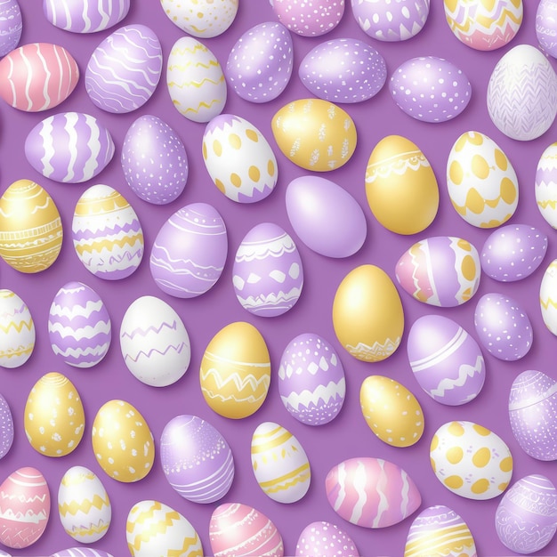 Foto huevos en la superficie púrpura