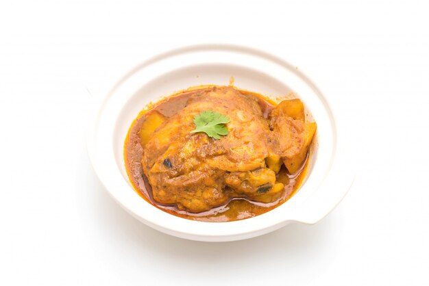 Huhn Massaman Currypaste mit Reis