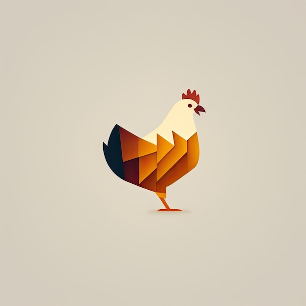 Foto huhn-symbol minimalistische emblem-illustration