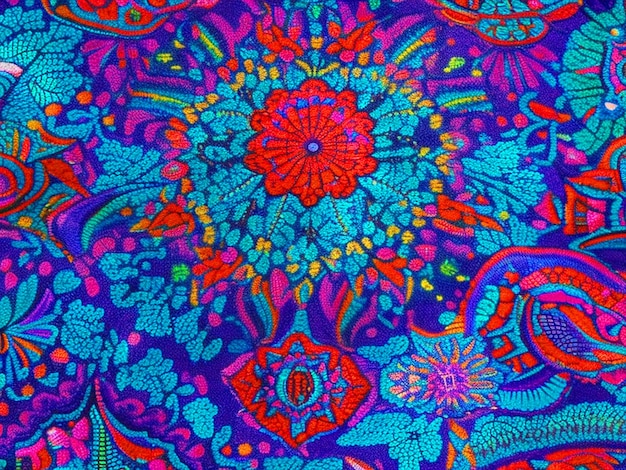 Huichol papel pintado de arte Blacklight colores patrón psicodélico descarga gratuita