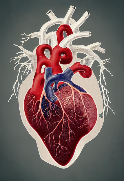 Human hart scan ilustración representación artística de un hart