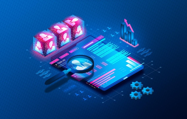 Human Resources Management-Anwendungen und Human Capital Management-Software HCM 3D-Illustration