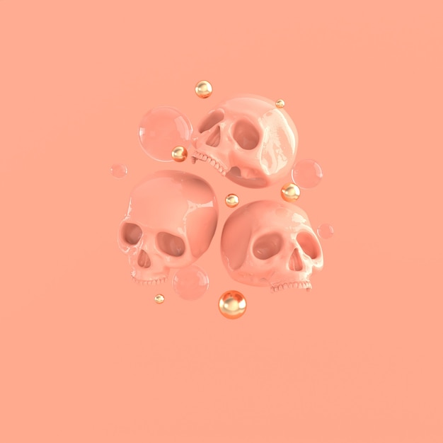 Human scull renderização 3d