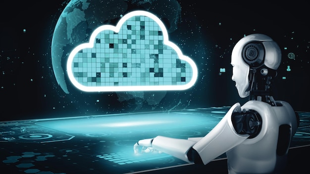 El humanoide robot de IA XAI utiliza la tecnología de computación en la nube para almacenar datos en un servidor en línea
