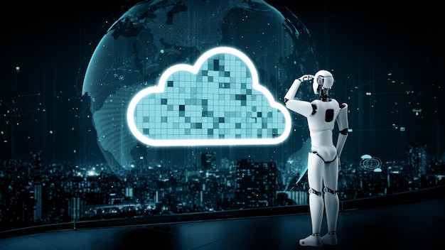 El humanoide robot de IA XAI utiliza la tecnología de computación en la nube para almacenar datos en un servidor en línea