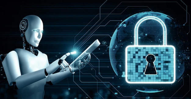 El humanoide robot Xai ai utiliza la tecnología de computación en la nube para almacenar datos en un servidor en línea