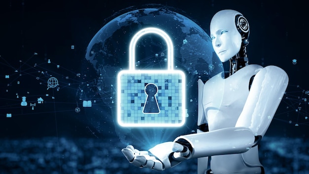 El humanoide robot Xai ai utiliza la tecnología de computación en la nube para almacenar datos en un servidor en línea