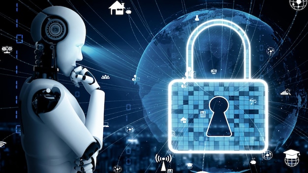 El humanoide robot Xai ai utiliza la tecnología de computación en la nube para almacenar datos en un servidor en línea