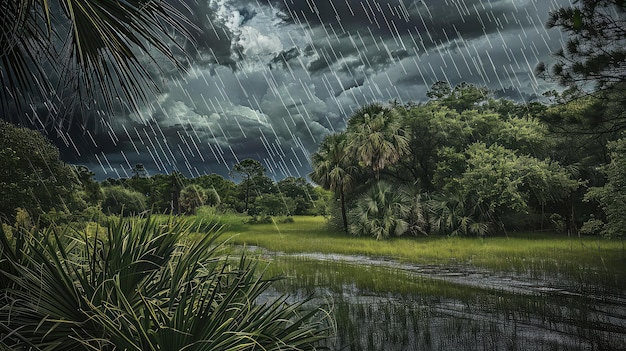 La humedad de la lluvia de Florida