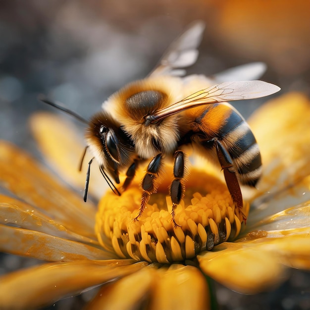 Hummel auf einer gelben Blume