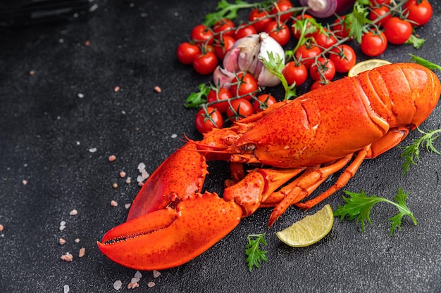 Foto hummer meeresfrüchte essfertig teures produkt gesunde mahlzeit essen snack auf dem tisch kopierraum