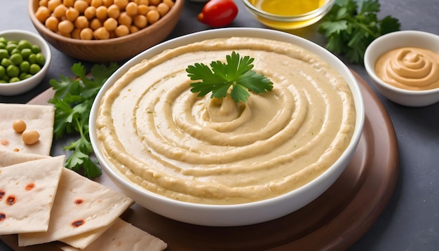 Hummus con aceite de oliva