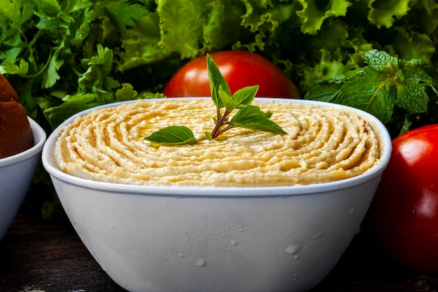 Hummus con aceite de oliva