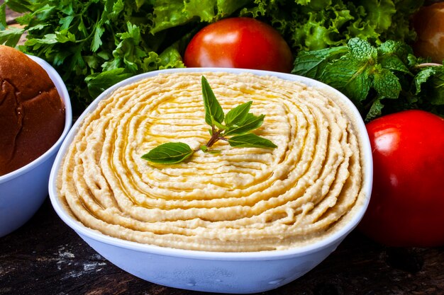 Hummus con aceite de oliva