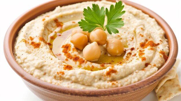 hummus aislado sobre un fondo blanco Generativo Ai