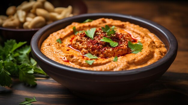 Hummus de frijoles con pimienta Muhammara