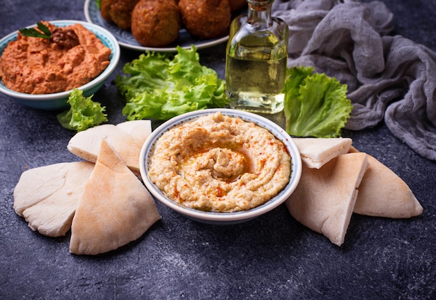 Hummus und Fladenbrot