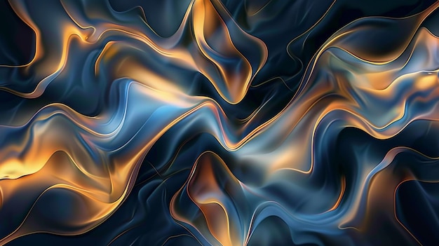 un humo abstracto oro azul fuego papel tapiz de patrón abstracto generado por ai