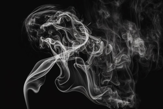 Humo ai generativo de vela sobre fondo oscuro nubes abstractas de humo textura de humo de vapor