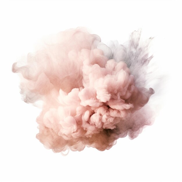 Foto el humo está en el aire y es rosa y blanco generativo ai