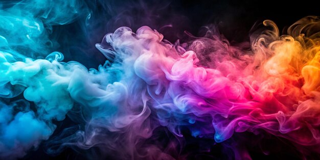 El humo atmosférico es un fondo de colores abstractos de primer plano