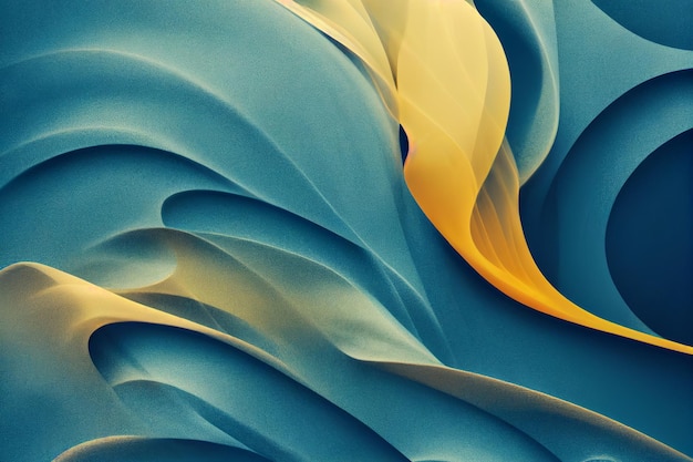 Humo azul amarillo y rojo abstracto sobre fondo oscuro con líneas fluidas papel tapiz colorido mínimo