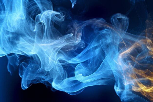 Un humo azul con un fondo negro.