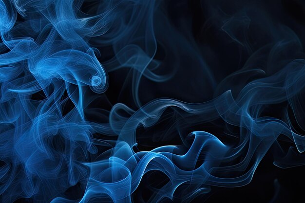 humo azul sobre fondo negro fondo abstracto textura del humo