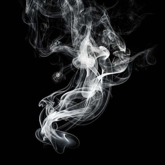 Humo blanco claro con fondo negro