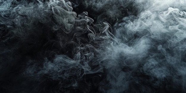 Humo blanco en un fondo negro