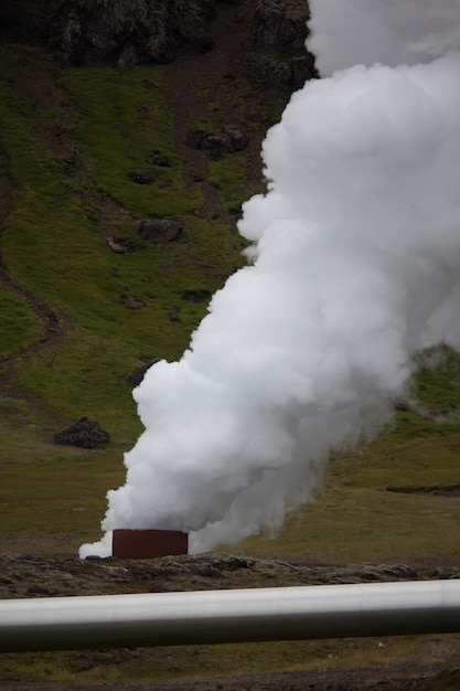 Foto humo en el campo