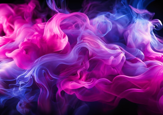 Humo con colores azul y morado.