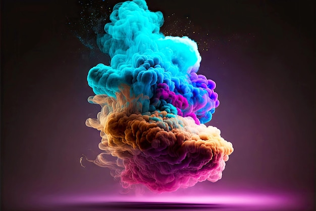 Humo colorido denso o nube de vapor que se encrespa fondo 3d render ilustración digital