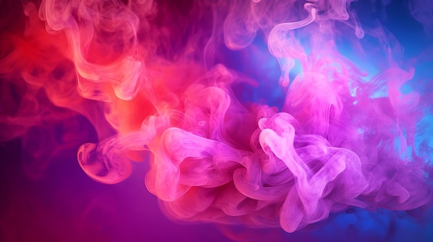 Un humo colorido con un fondo azul y rosa.
