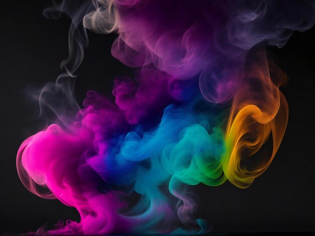 Un humo colorido generado