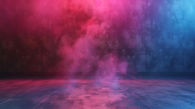 Foto humo colorido en la habitación oscura fondo abstracto