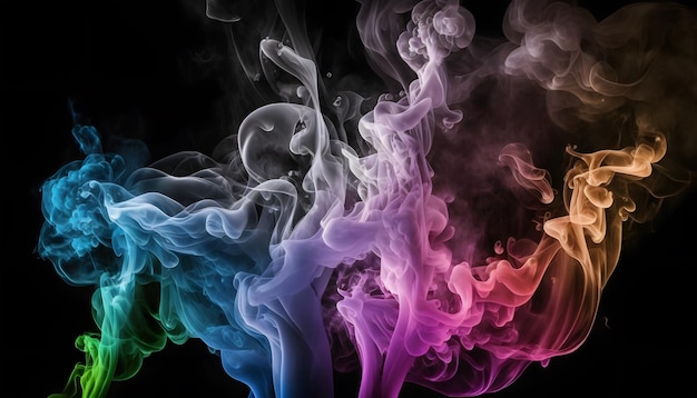 Un humo colorido con la palabra humo