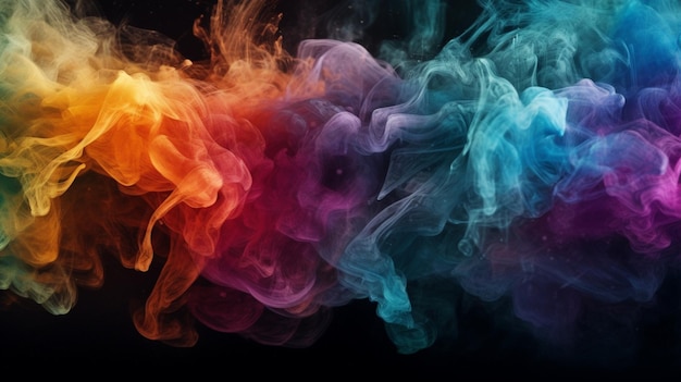 Un humo colorido con la palabra humo