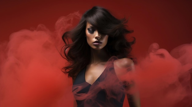 El humo y el estilo chocan una sesión de fotos de moda usando el humo como una pieza de declaración audaz que mejora el ya